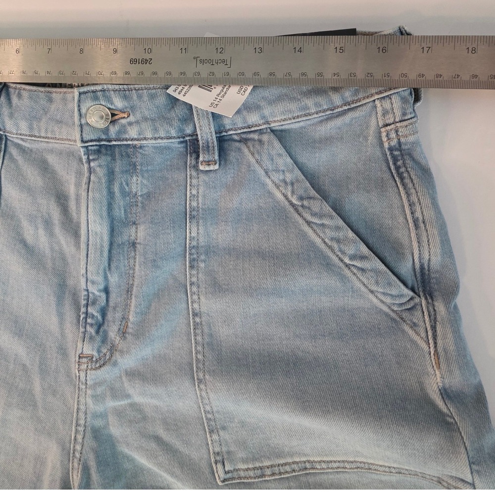 American Eagle Dreamy Drape Baggy Wide Leg Carpenter Jeans Light Wash 14 Regular - Picture 9 of 16